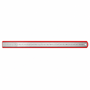 Metal Ruler with Red Trim
