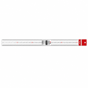Long Metal Ruler with Red Trim