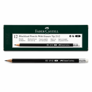 Faber-Castell Pencils with Erasers Tip, Model 2112, Pack of 12